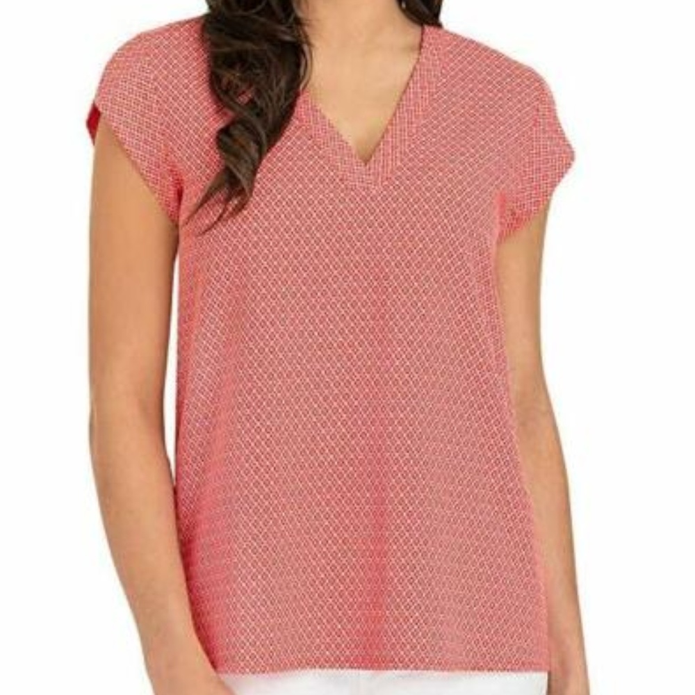 Hilary Radley Women's V-Neck Cap Sleeve Top